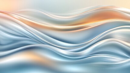 Obraz premium Abstract liquid metallic background in silver and gold, with rippling wave textures and soft reflections.