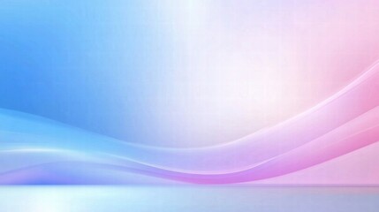 A soft gradient background with flowing waves in blue and pink hues, ideal for digital design.