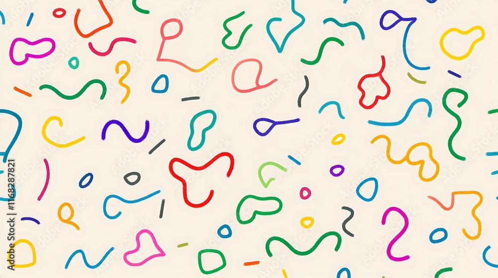 Poster a playful abstract pattern of colorful dots and shapes for creative design projects