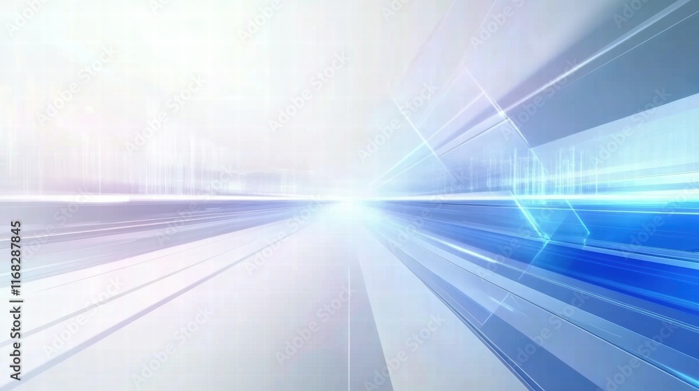 Poster Abstract digital background with light effects and lines suggesting movement and depth.