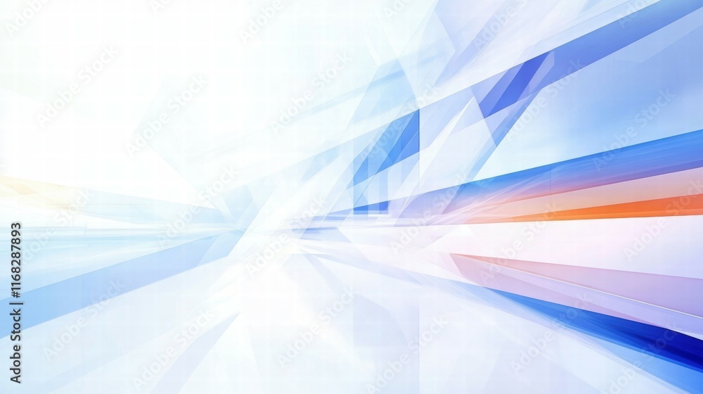 Poster abstract design with light colors and dynamic lines, creating a sense of movement.