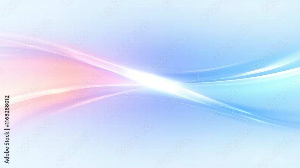 Poster Abstract design featuring smooth curves in soft pink and blue hues, creating a calming effect.
