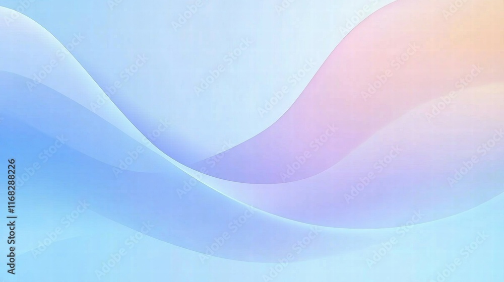 Poster soft, flowing abstract waves in pastel colors create a serene and calming background.