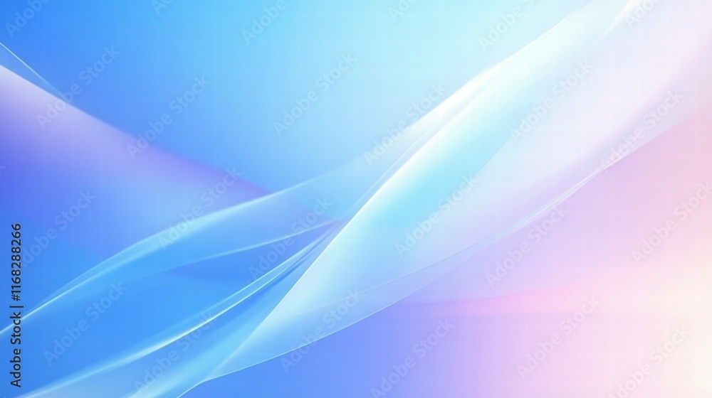 Poster A soft gradient background with flowing lines in blue and pink hues for design use.