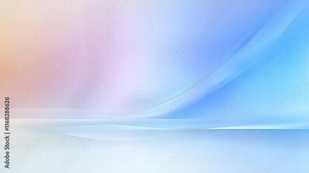 Poster soft pastel gradient background with flowing curves, ideal for digital designs.
