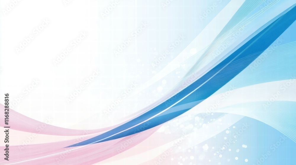 Poster abstract background with soft curves in blue and pink hues, suitable for design projects.