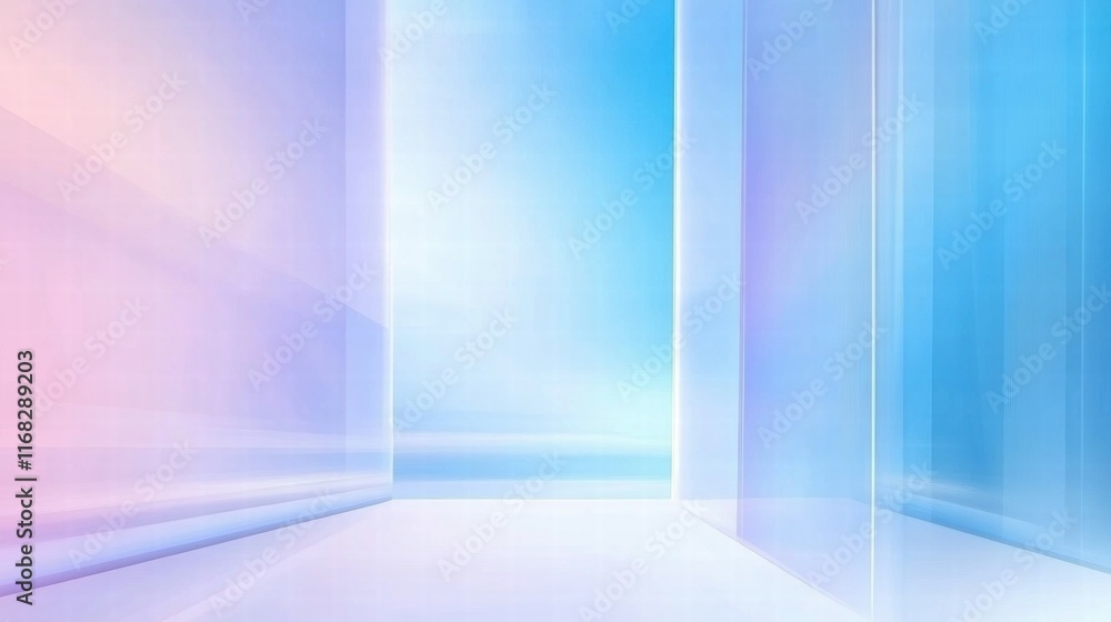 Poster A soft gradient background with translucent elements creating a serene, modern atmosphere.