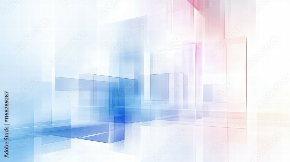 Aufkleber Abstract composition with soft colors and geometric shapes, creating a modern digital background.