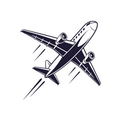 Airplane Flying silhouette flat vector