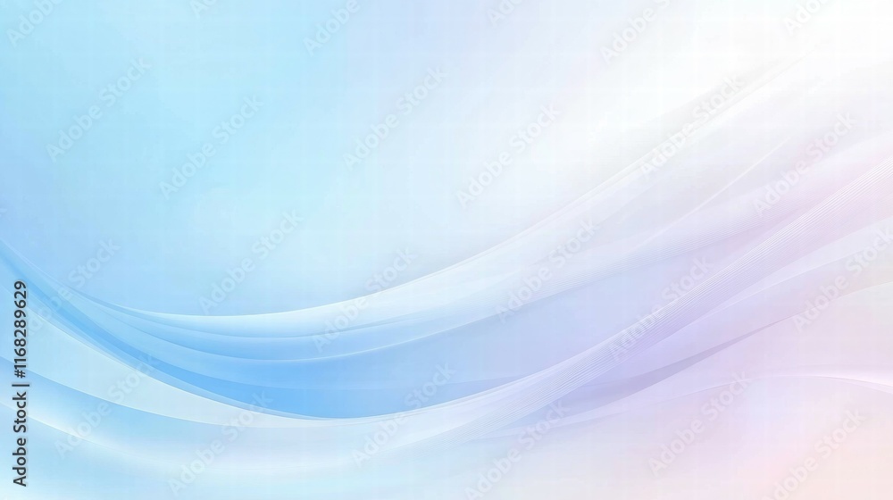 Poster a soft, abstract background with gentle waves in blue and pastel tones, ideal for design use.
