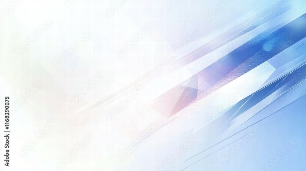 Poster abstract blue and white background with geometric shapes for design purposes.