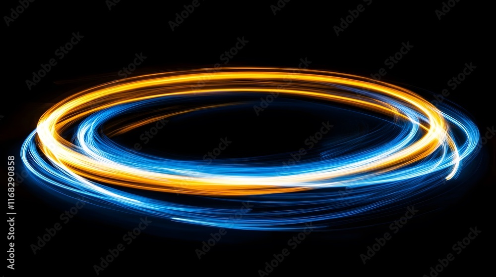 Poster abstract light trails create a circular design