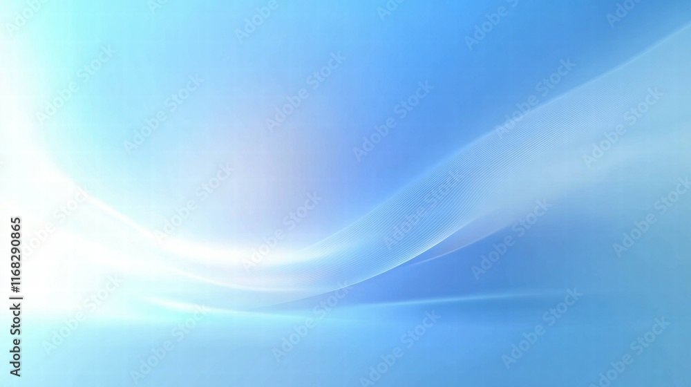 Poster a serene blue abstract background with soft curves and light gradients.