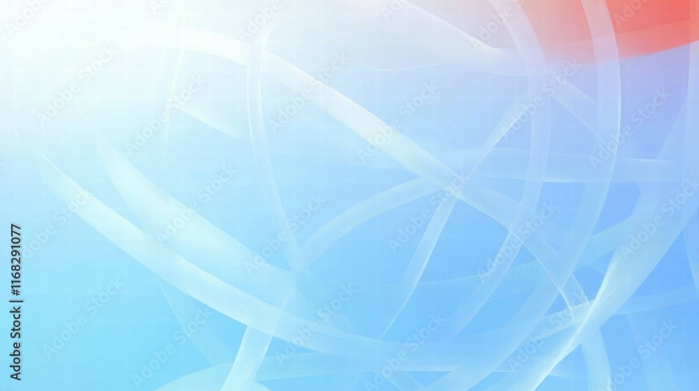Aufkleber Abstract background with soft curves and gradients in blue and red tones.