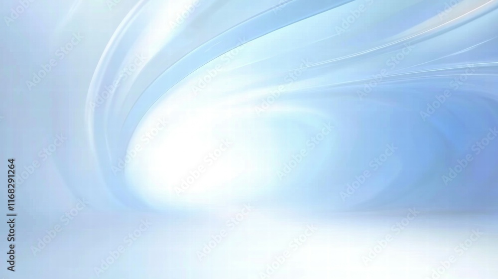 Poster a soft, abstract background with flowing lines in shades of blue and white.