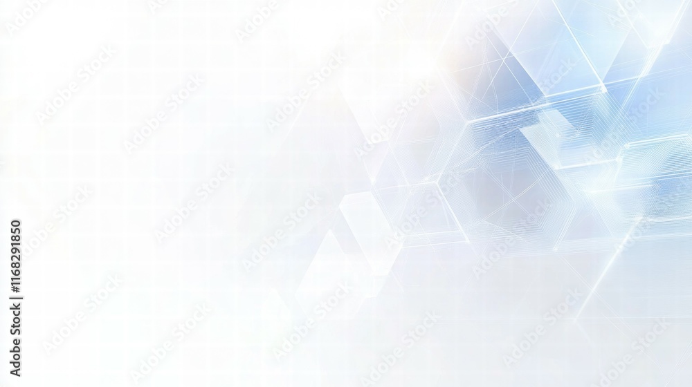 Poster a soft, abstract background featuring light geometric shapes and a gradient effect.