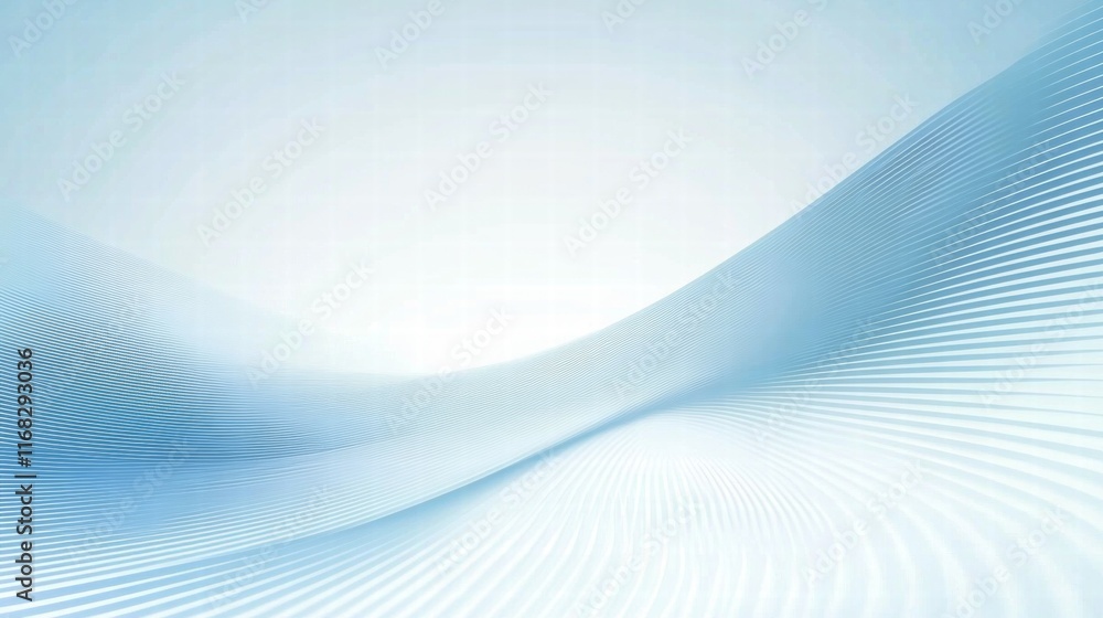 Poster a serene abstract design featuring soft blue waves and gradients.