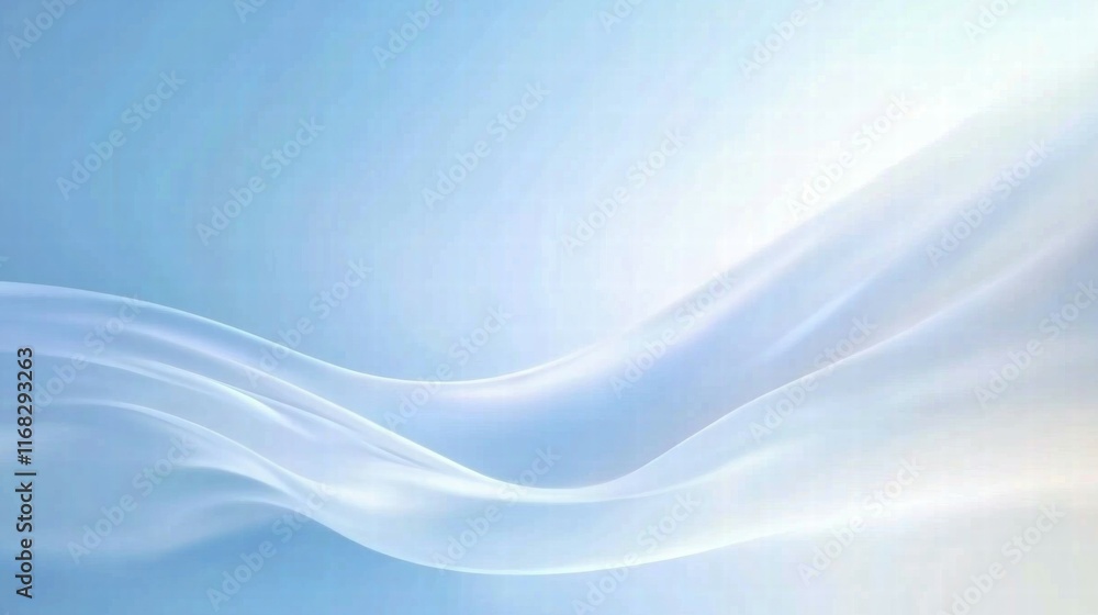 Poster Soft blue gradient with flowing lines, creating a serene and calming atmosphere.
