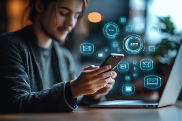 AI Chatbot Conversation Assistant Mobile Phone Customer Service Digital Support Interaction