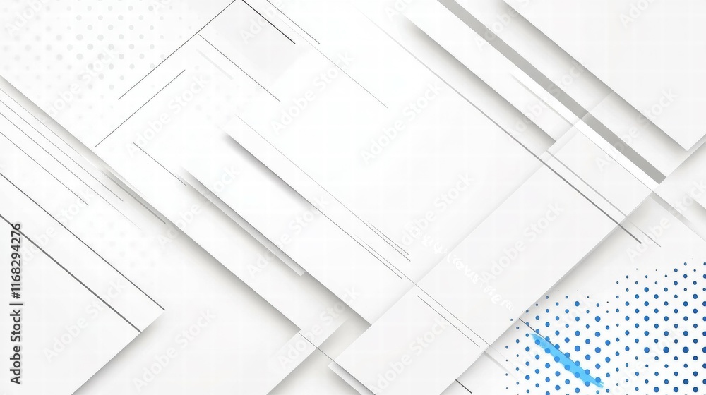 Poster Abstract geometric design with layered shapes and gradient dots for modern visuals.