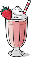 strawberry sundae ice cream in cup isolated chocolate
