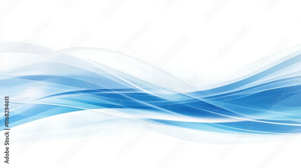 Aufkleber Abstract blue waves create a smooth, flowing design for backgrounds or digital projects.