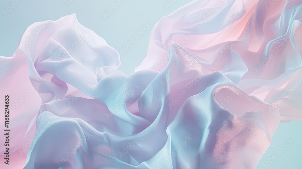 Poster light pastel blue background with gentle gradients transitioning into pale pinks, offering ample spa