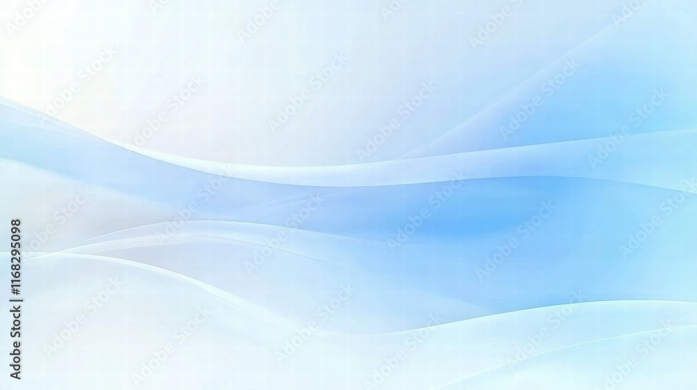 Poster Soft blue abstract waves creating a calm and serene background.