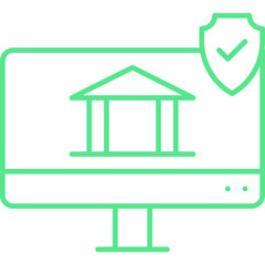Online Banking Security icon single vector illustration
