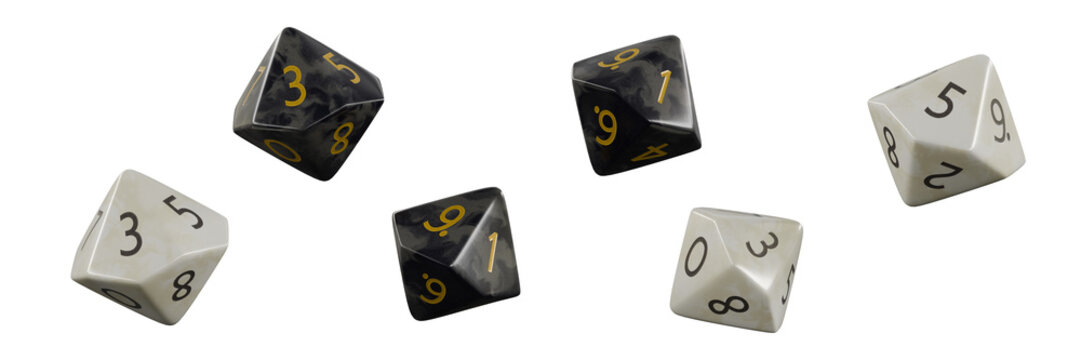 10 sided dice isolated on white