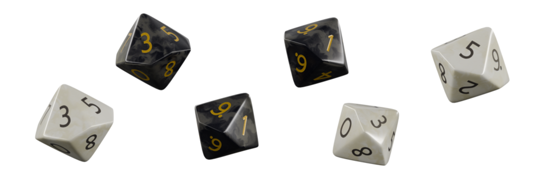 10 sided dice isolated on white