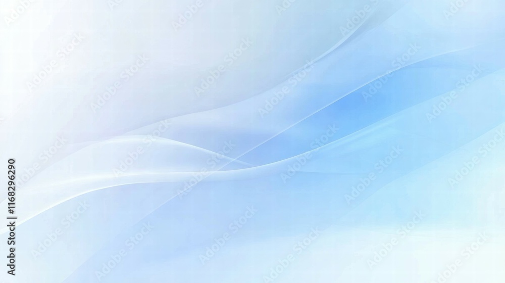 Poster a soft, abstract blue and white background with gentle curves and gradients.