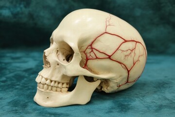 Human Skull Model with Detailed Vascular System