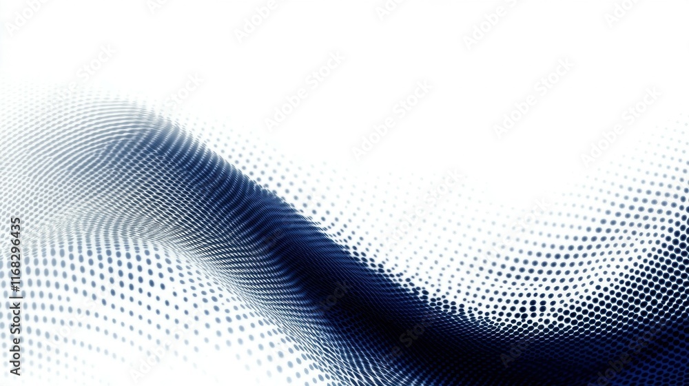 Poster Abstract wave pattern in blue and white, creating a sense of motion and fluidity.