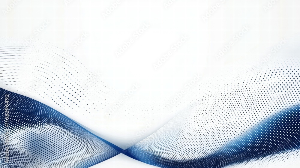 Aufkleber Abstract blue and white wave pattern with dotted texture for design use.