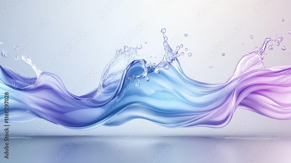 Aufkleber smooth liquid gradients in aqua and lavender, creating an abstract wave-like background.