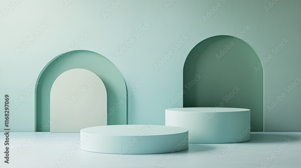 Aufkleber smooth pastel blue transitioning into mint green, creating a fresh and light background with ample c