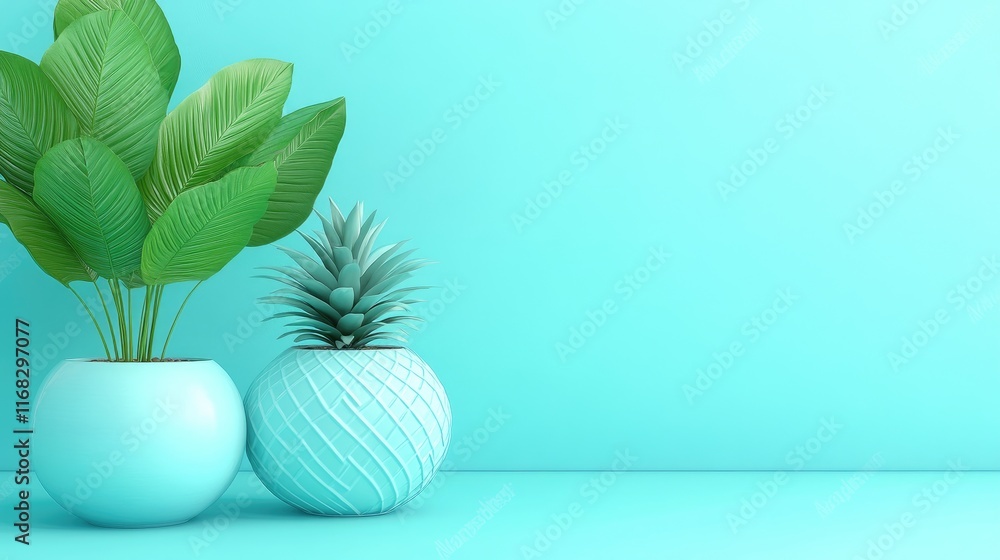 Poster smooth pastel blue transitioning into mint green, creating a fresh and light background with ample c