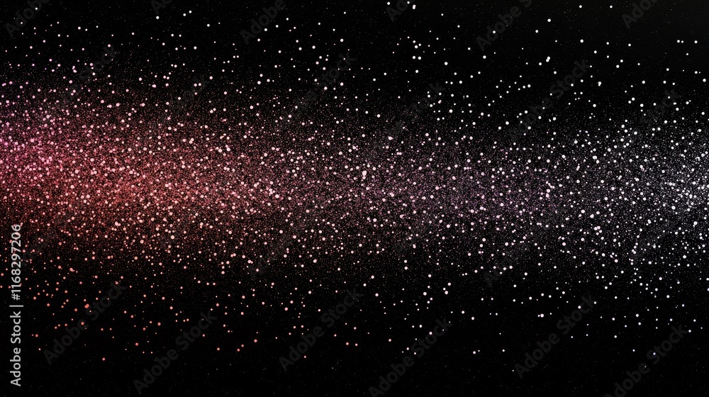 Poster soft glowing dots in pastel colors scattered across a dark gradient background. ethereal and light.