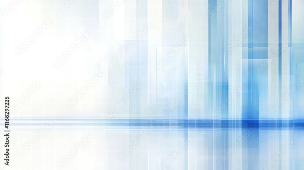 Poster Abstract blue and white background with vertical lines and gradients for digital use.