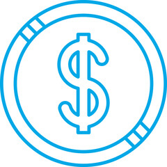 Dollar Coin icon single vector illustration