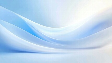 Obraz premium A serene abstract background with flowing curves in soft blue and white tones.