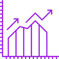 Financial Graph Growth icon single vector illustration