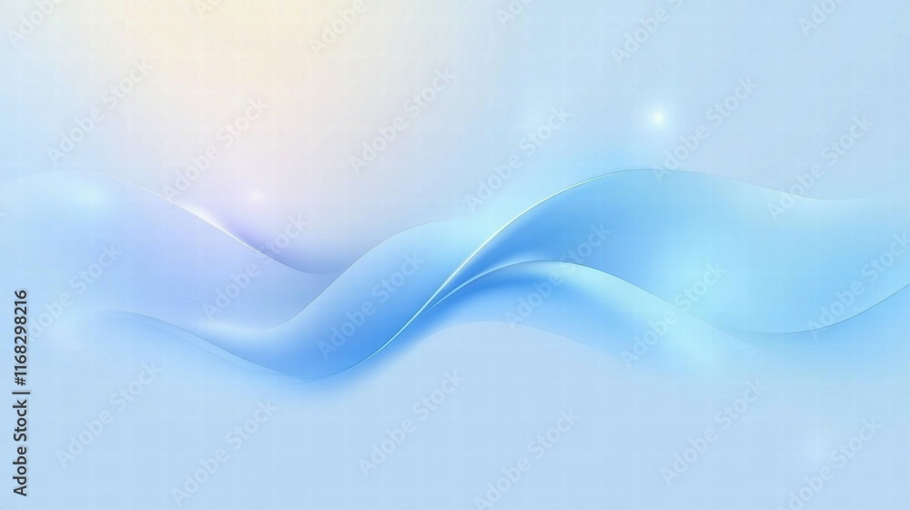Leinwandbilder a smooth gradient of blue waves creating a calming, abstract background.