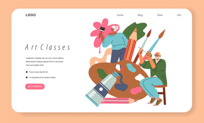 Pensioners Cope With Loneless. Flat Vector Illustration
