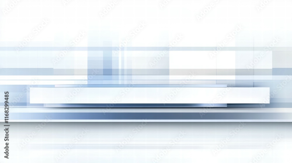 Poster Abstract digital background with soft lines and gradients in blue and white tones.