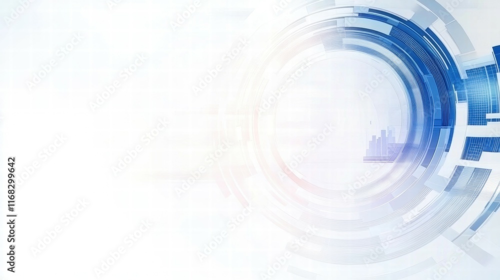 Aufkleber Abstract digital background with circular patterns and light effects.