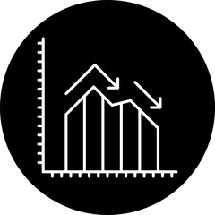Financial Graph Decline icon single vector illustration