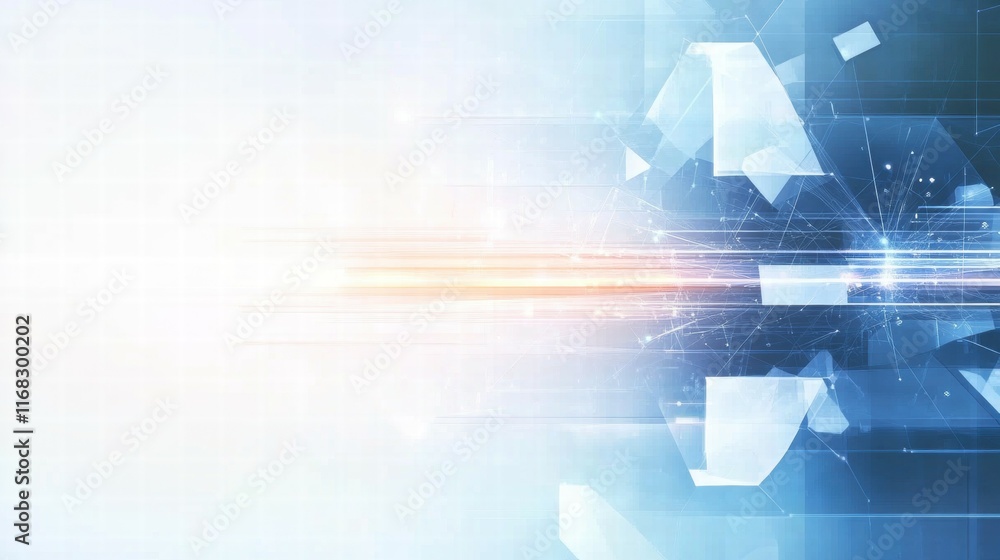 Aufkleber abstract digital background with light effects and geometric shapes.