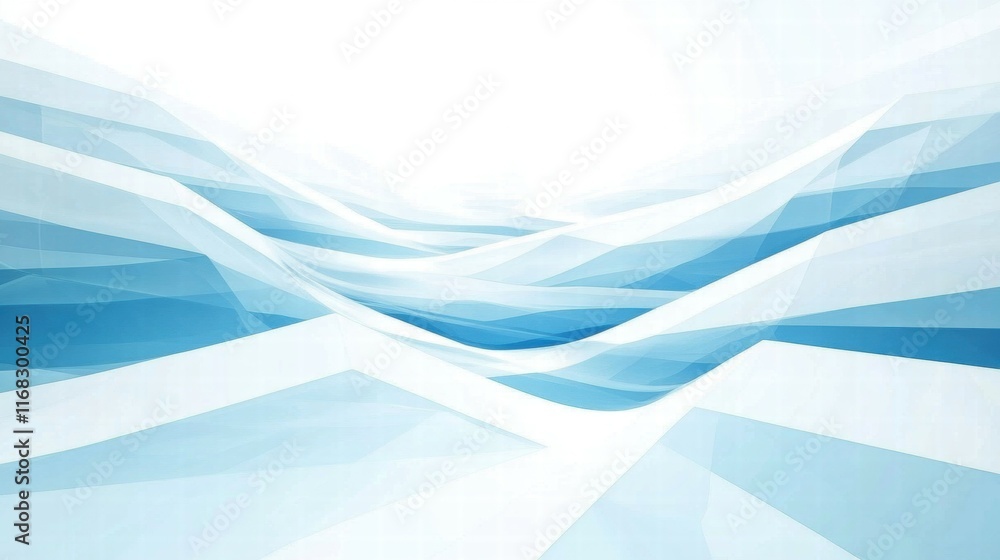Aufkleber Abstract waves in shades of blue, creating a serene and modern visual effect.